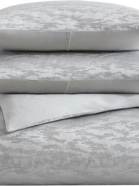 Vera Wang Illusion Grey Comforter Set, King 883893834088